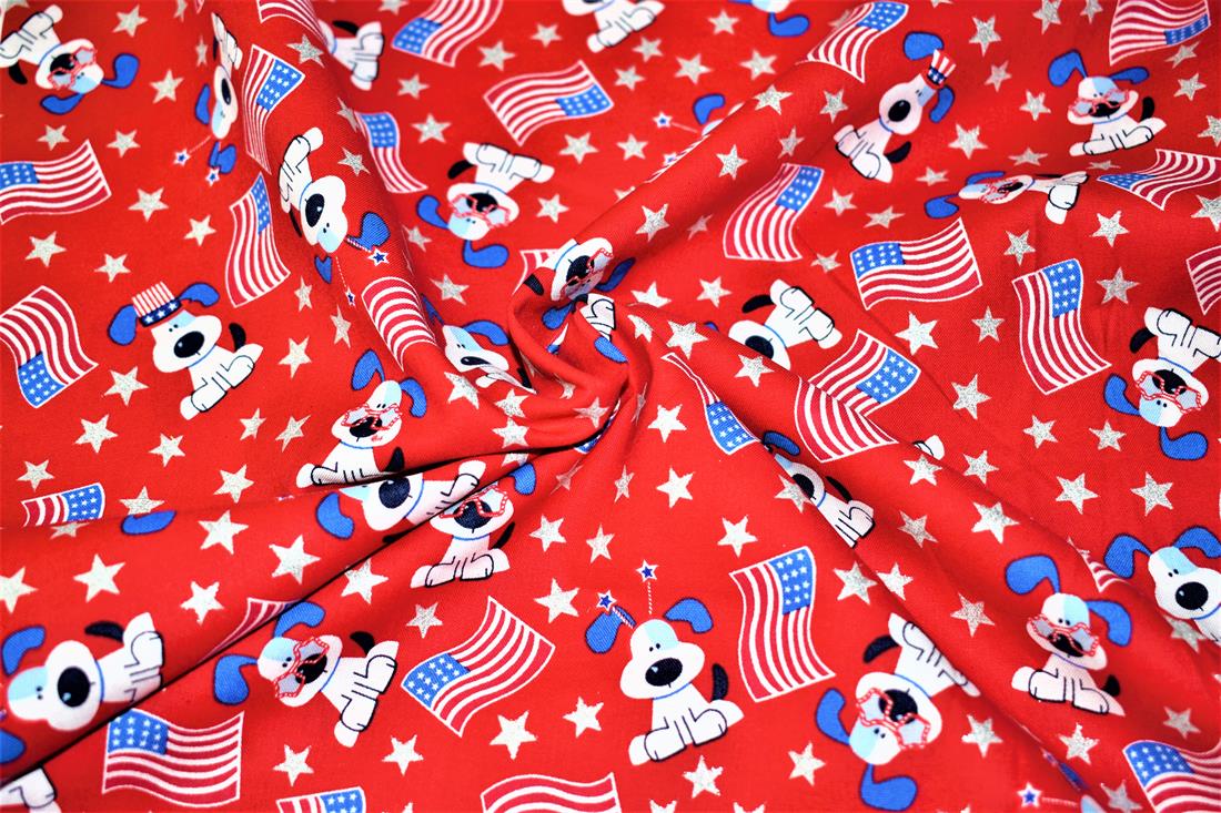 Red Printed 100% Cotton Fabric