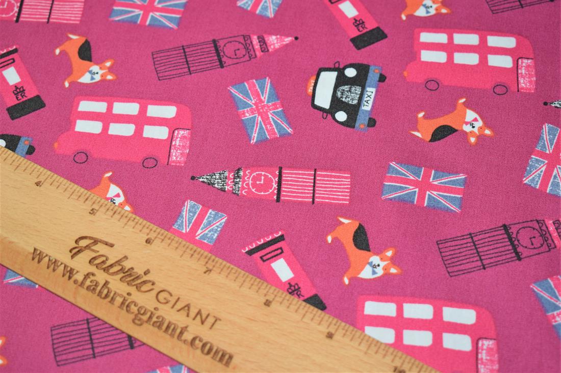 London Icons Printed Paw-Smash Desing 100% Cotton Poplin, Lighting…