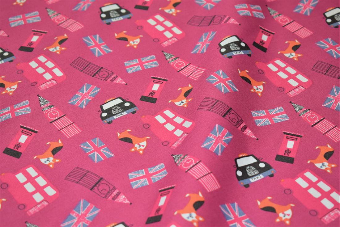 London Icons Printed Paw-Smash Desing 100% Cotton Poplin, Lighting…