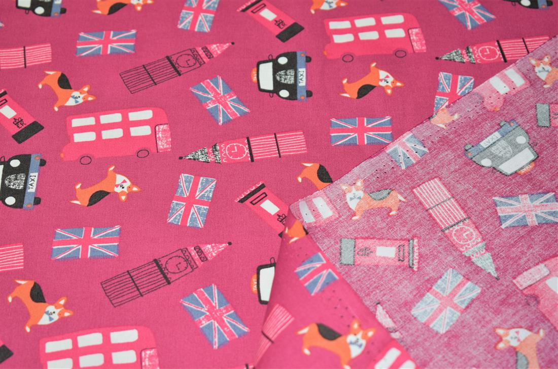London Icons Printed Paw-Smash Desing 100% Cotton Poplin, Lighting…