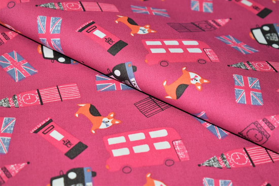 London Icons Printed Paw-Smash Desing 100% Cotton Poplin, Lighting…