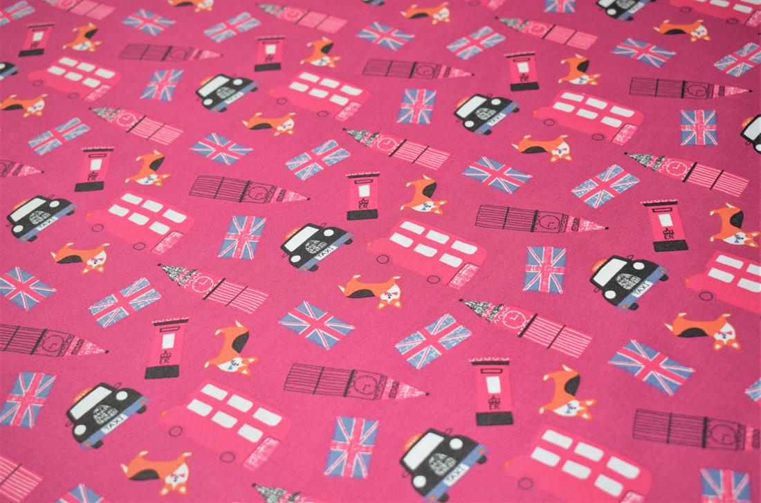 London Icons Printed Paw-Smash Desing 100% Cotton Poplin, Lighting…