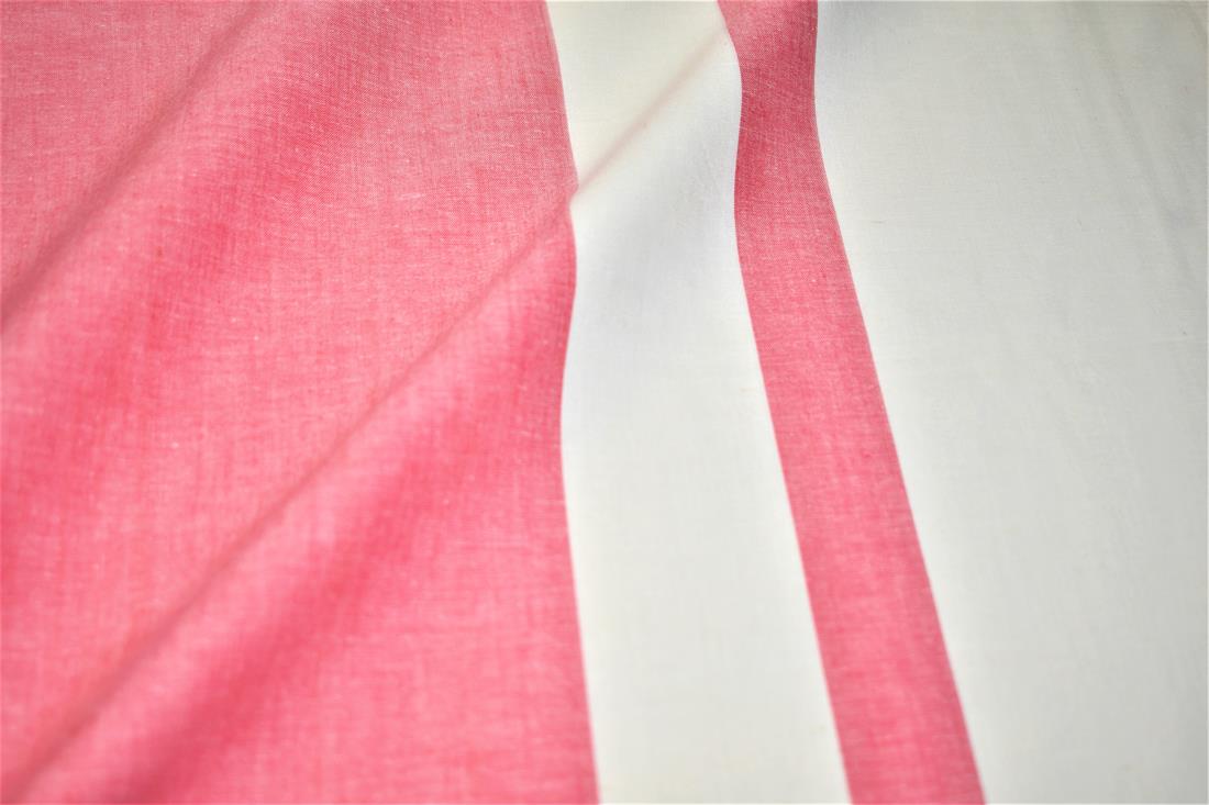 Ivory & Dark Red Printed 100% Cotton Fabric