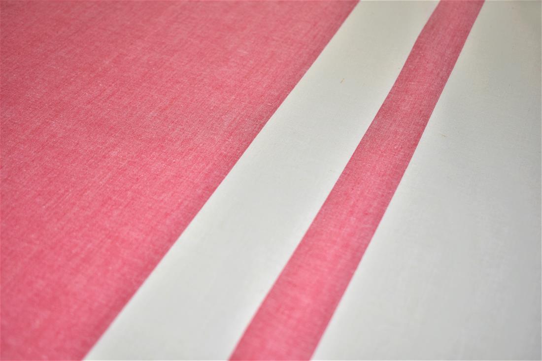 Ivory & Dark Red Printed 100% Cotton Fabric