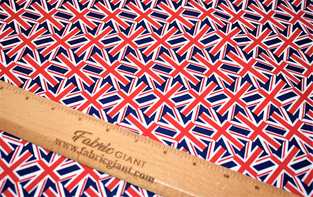Navy Union Jack 100% Cotton Fabric
