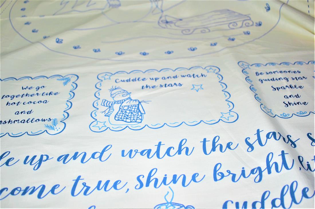 White Christmas 100% Cotton Fabric