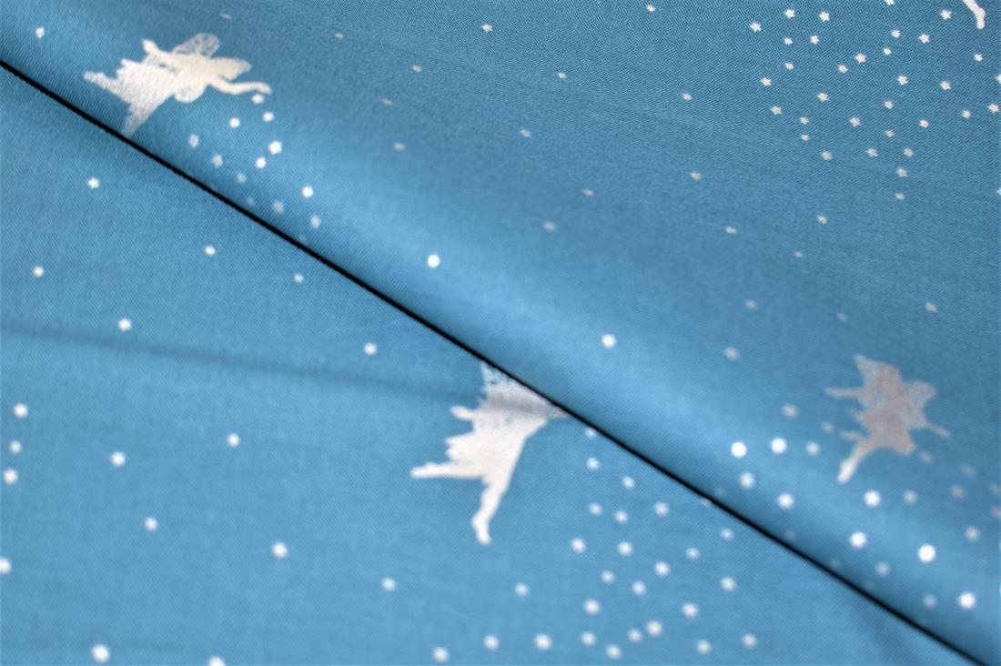 Blue Printed 100% Cotton Fabric