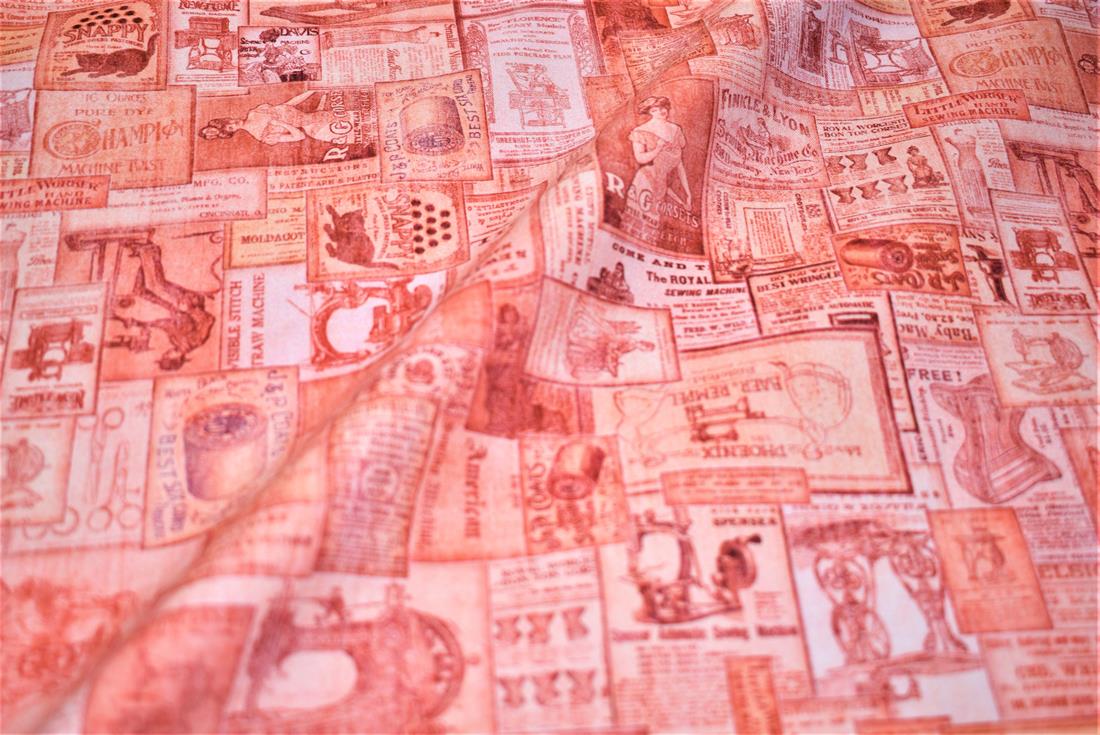 Salmon Printed Cotton Fabric