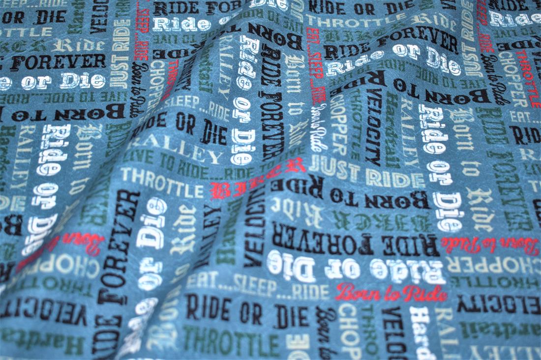 Navy Printed Cotton Fabric