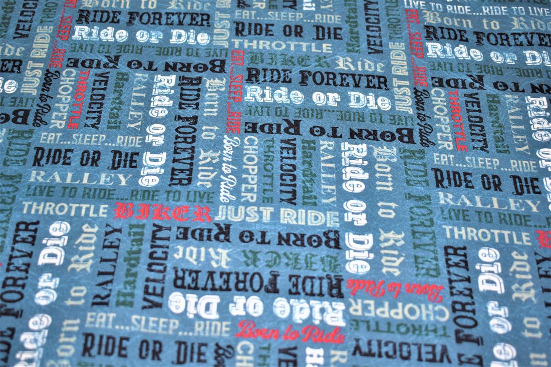 Navy Printed Cotton Fabric