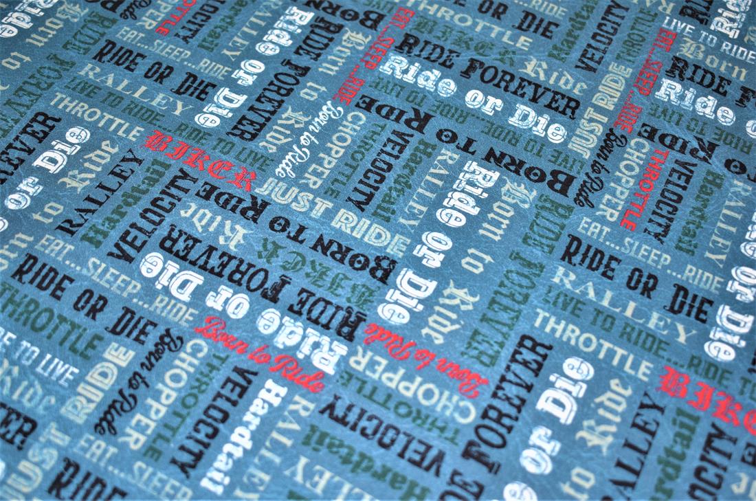Navy Printed Cotton Fabric