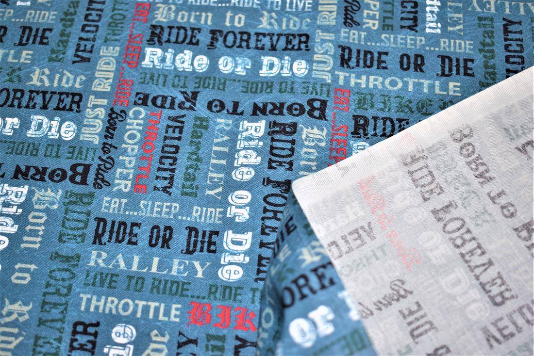 Navy Printed Cotton Fabric