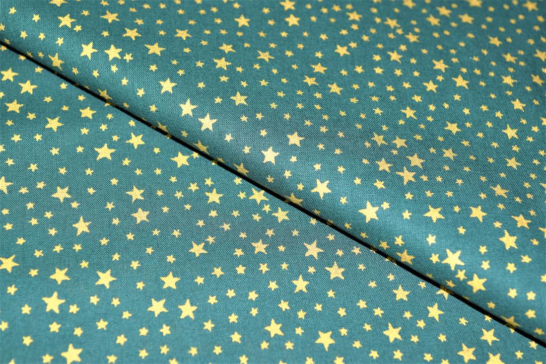 Green Printed Christmas Cotton Fabric