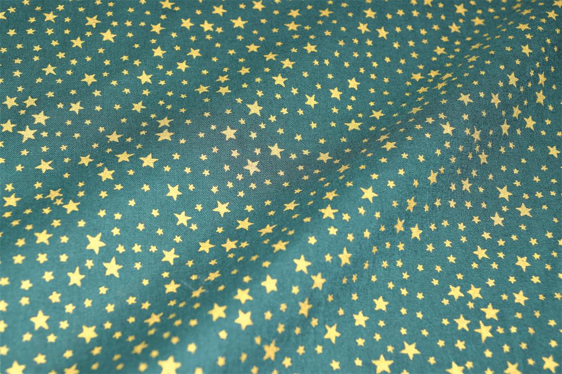 Green Printed Christmas Cotton Fabric