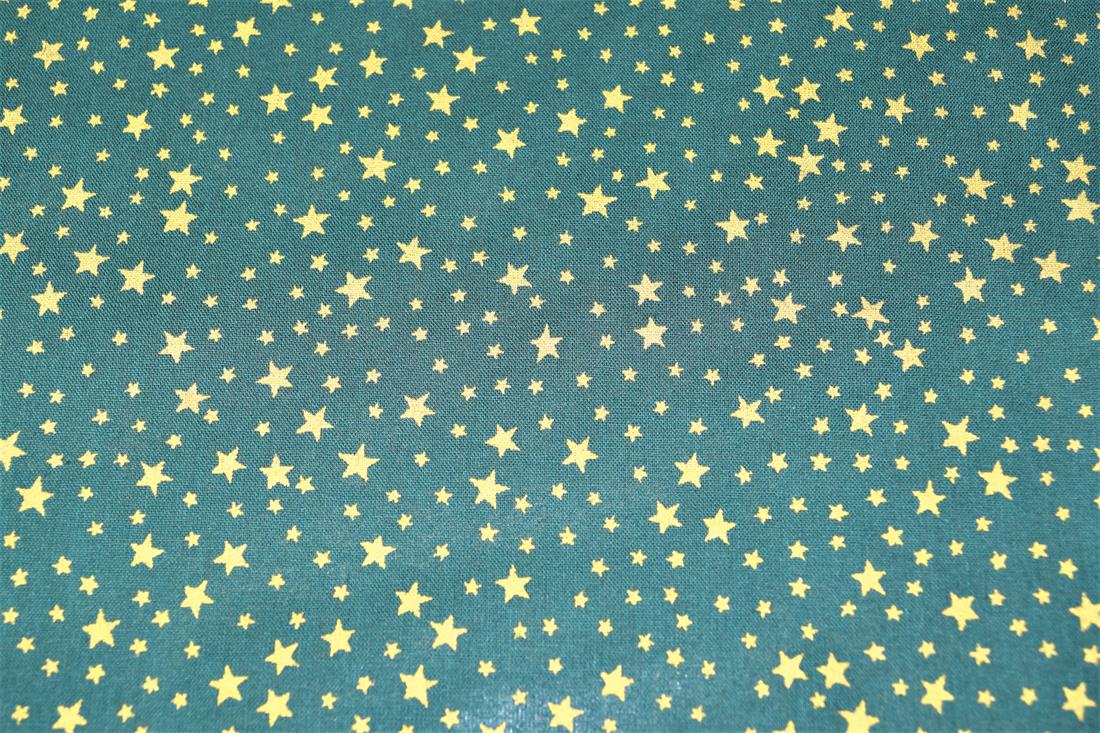 Green Printed Christmas Cotton Fabric