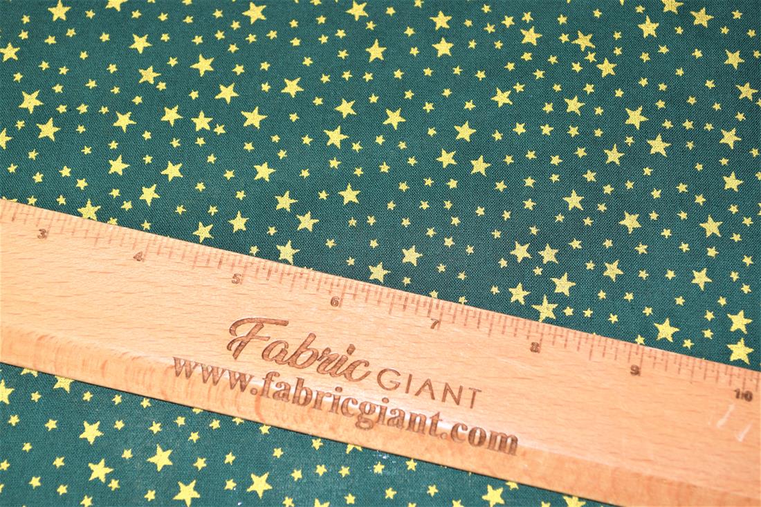 Green Printed Christmas Cotton Fabric