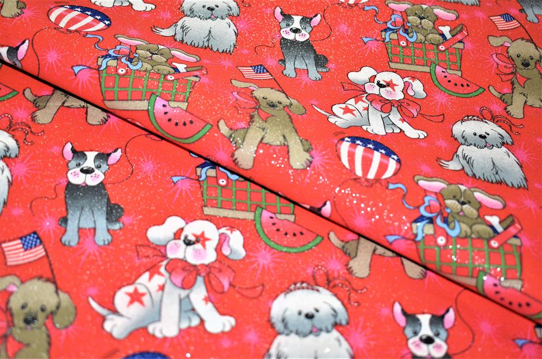 Red Printed Cotton Fabric