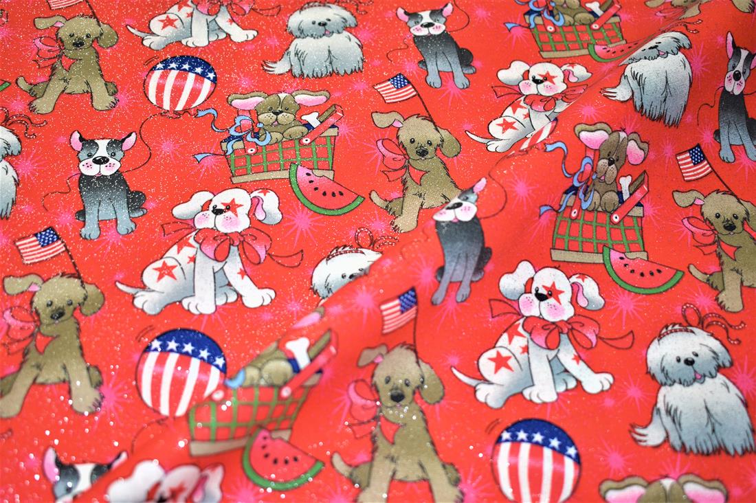 Red Printed Cotton Fabric