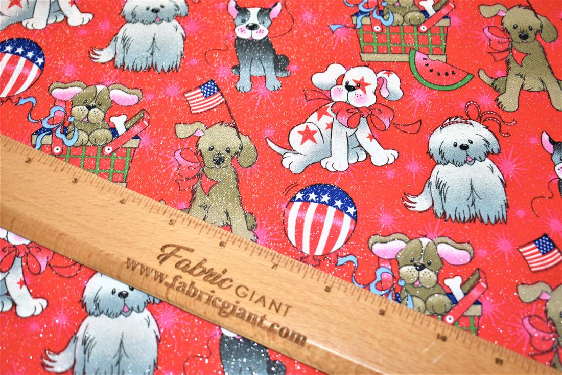 Red Printed Cotton Fabric