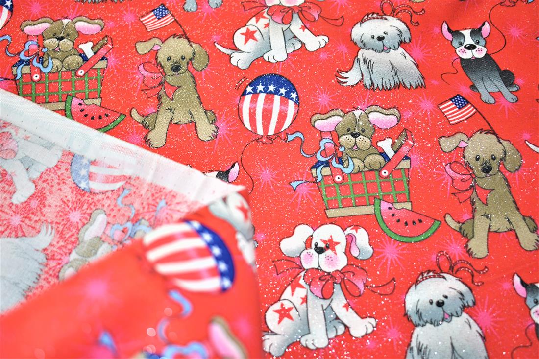 Red Printed Cotton Fabric