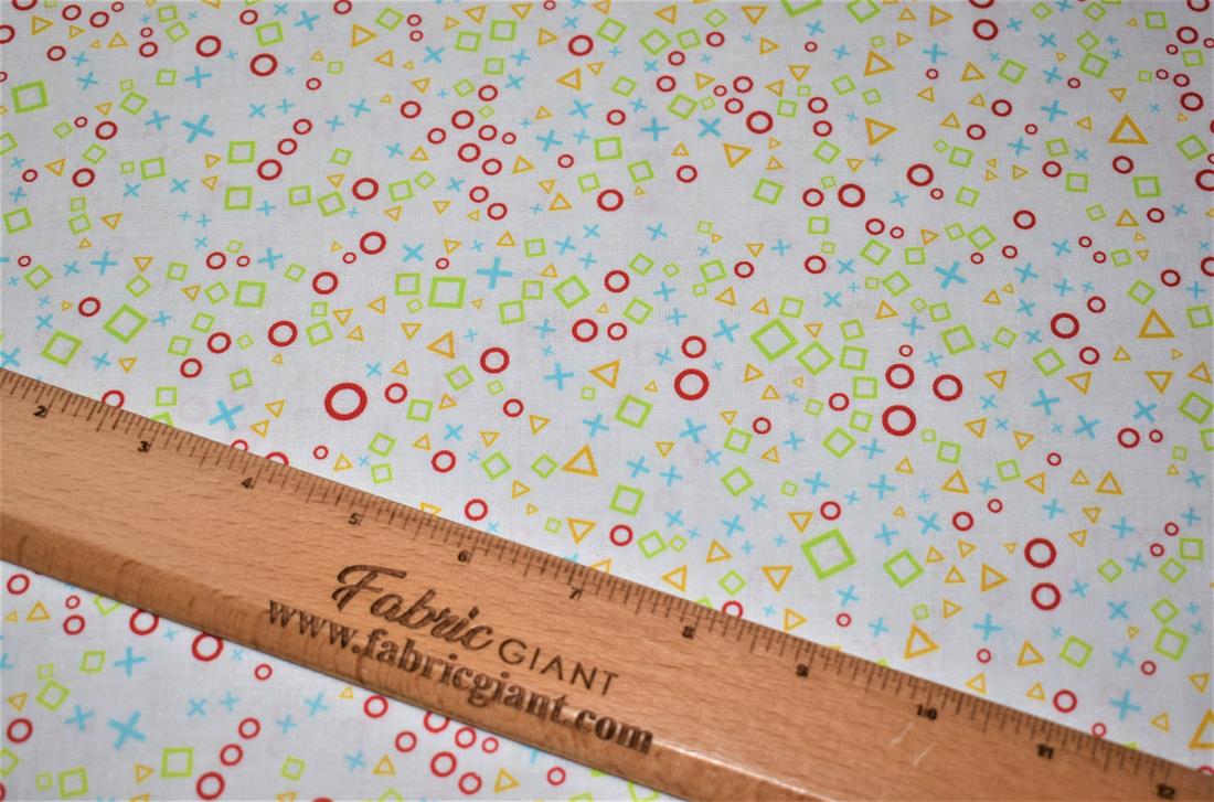 White Printed Crafty 100% Cotton Fabric