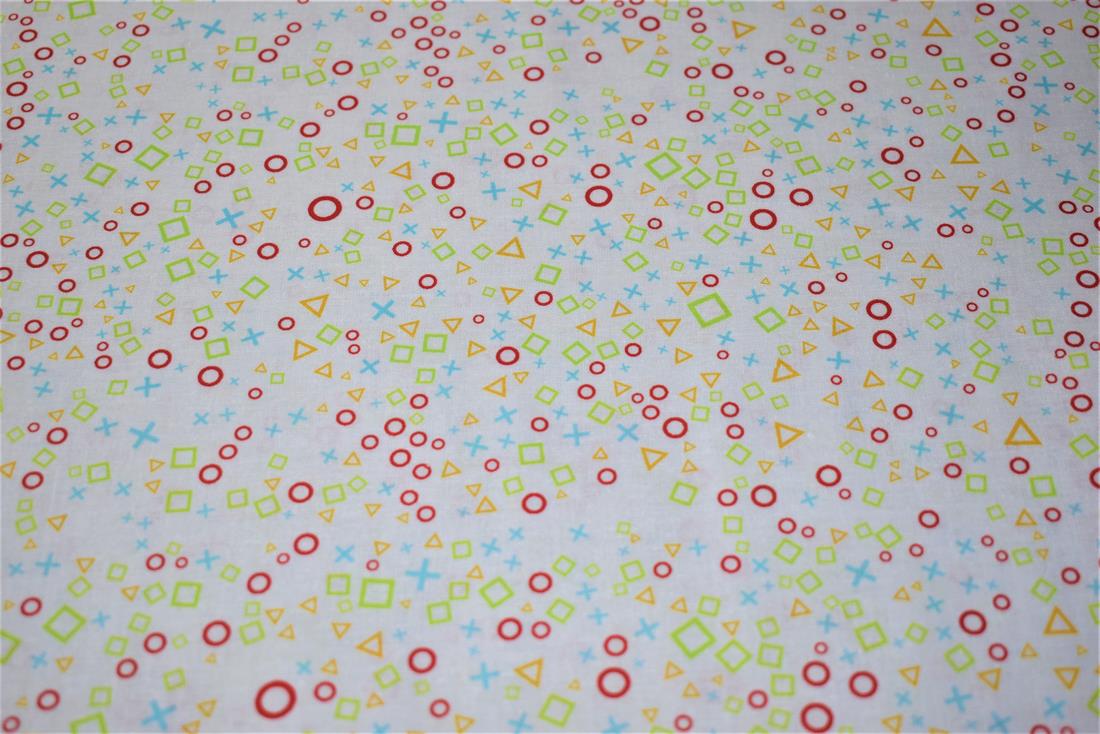 White Printed Crafty 100% Cotton Fabric