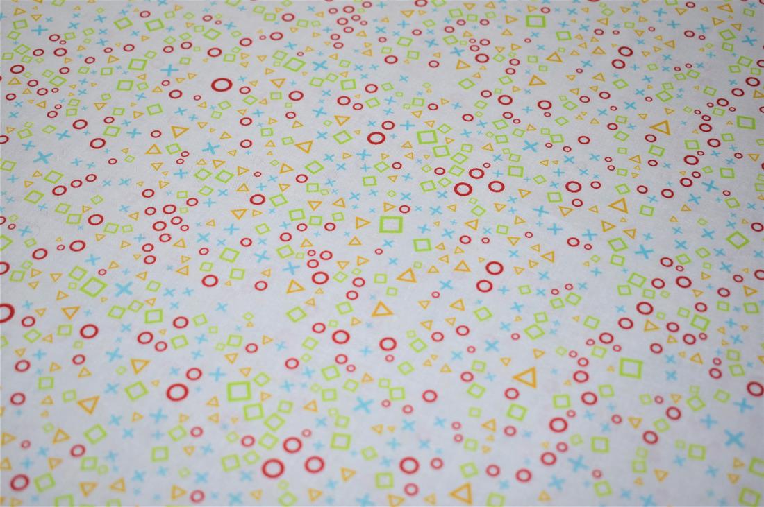 White Printed Crafty 100% Cotton Fabric