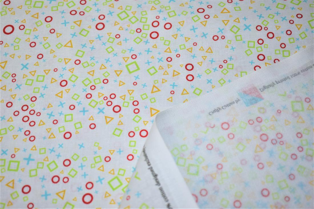 White Printed Crafty 100% Cotton Fabric