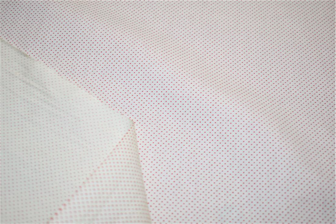 Cream & Red Pin Spots Printed 100% Cotton Poplin Fabric
