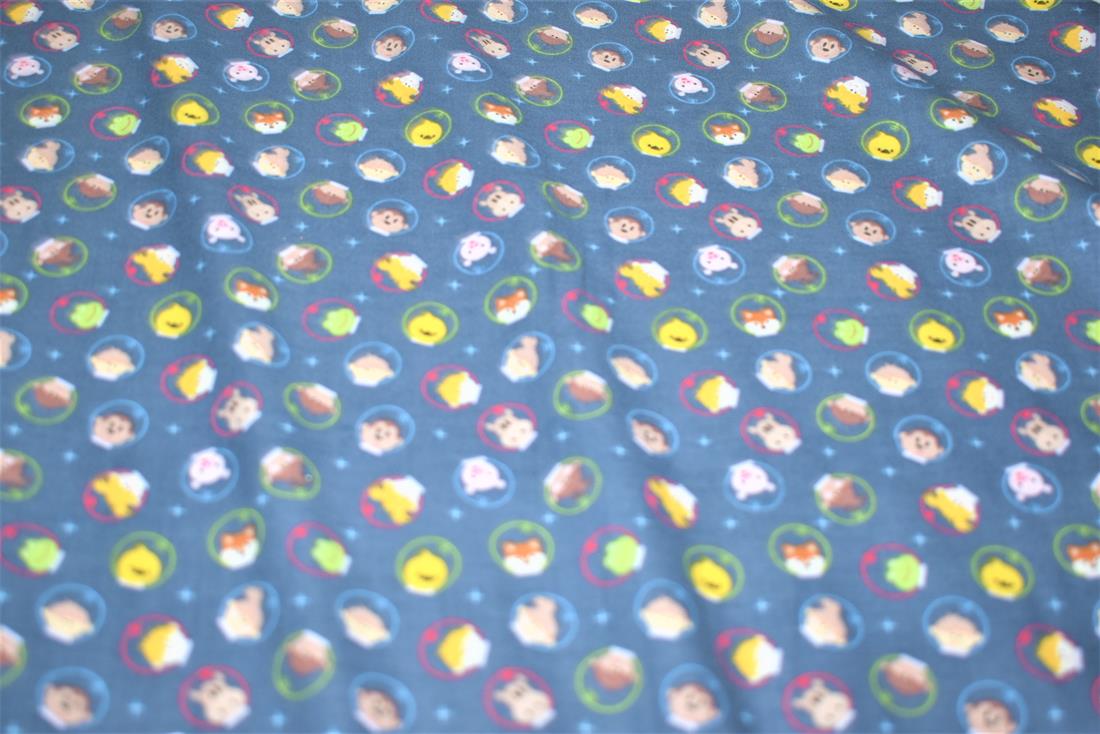 Navy Animal 100% Cotton
