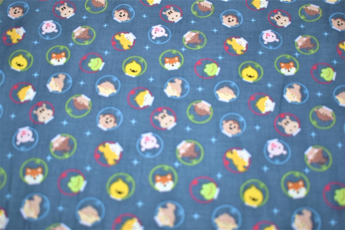 Navy Animal 100% Cotton