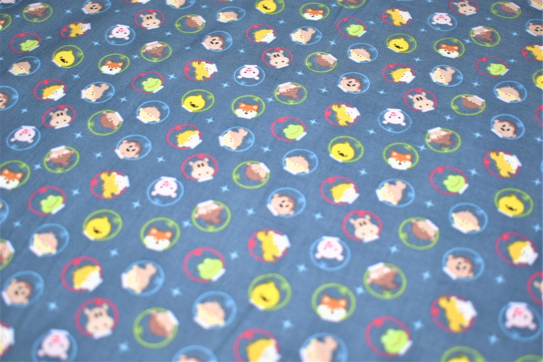 Navy Animal 100% Cotton