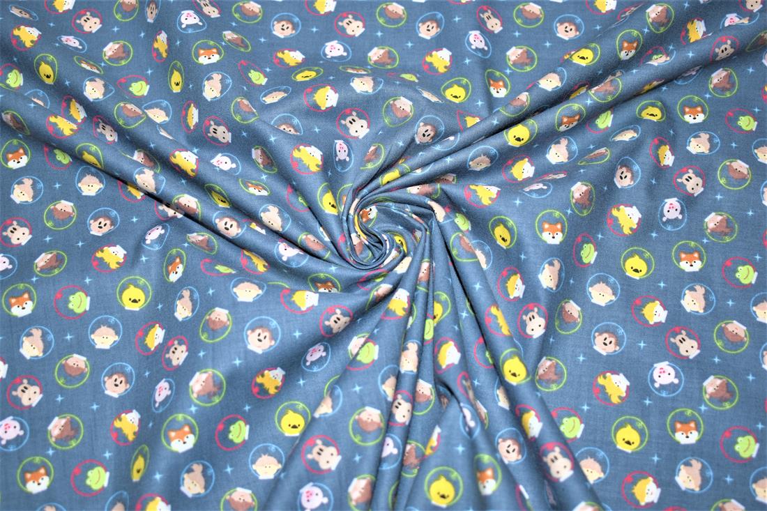 Navy Animal 100% Cotton