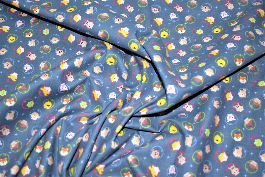 Navy Animal 100% Cotton