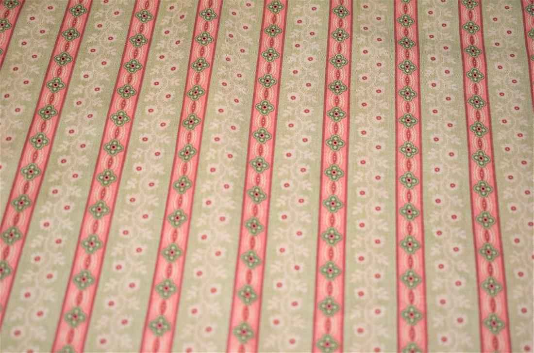 Beige & Pink Printed 100% Cotton Fabric