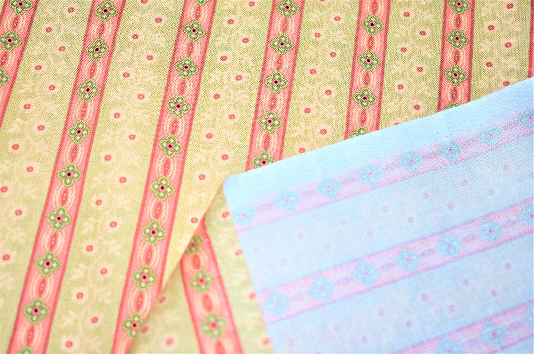 Beige & Pink Printed 100% Cotton Fabric