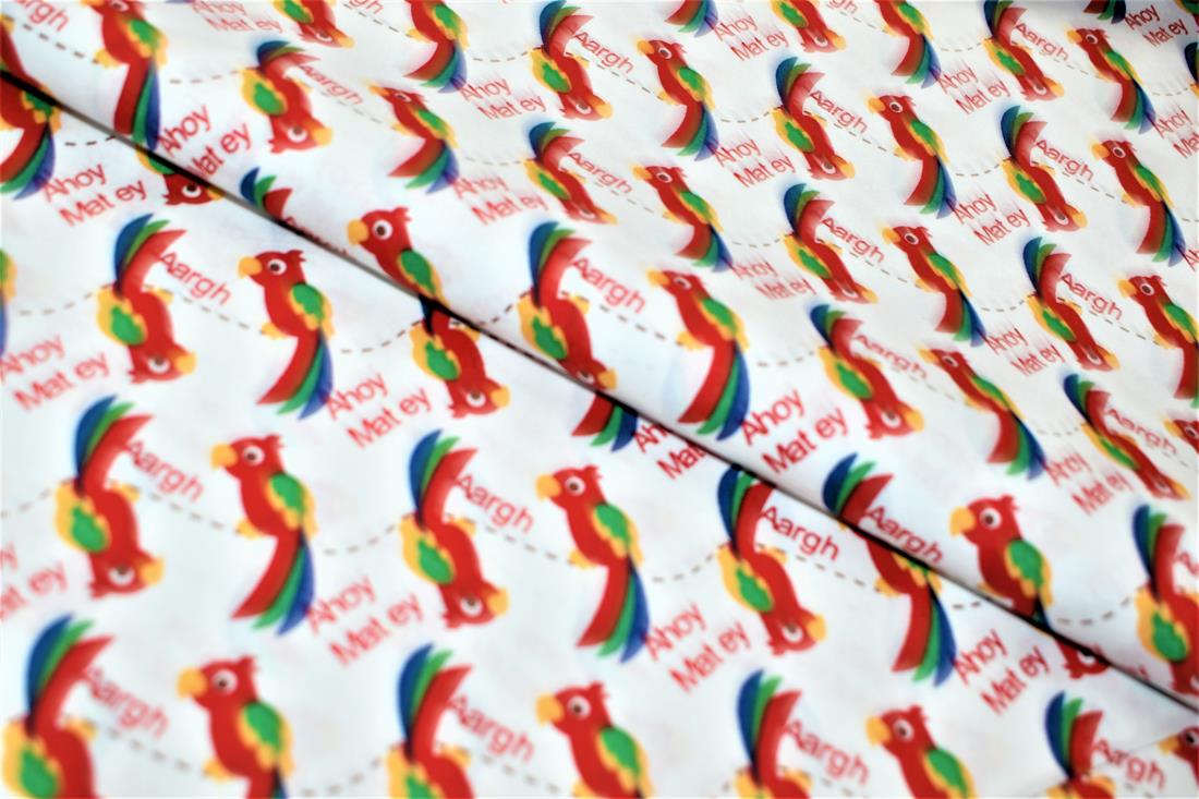 Parrots Printed 100% Cotton Poplin Fabric