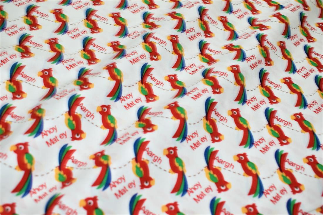 Parrots Printed 100% Cotton Poplin Fabric