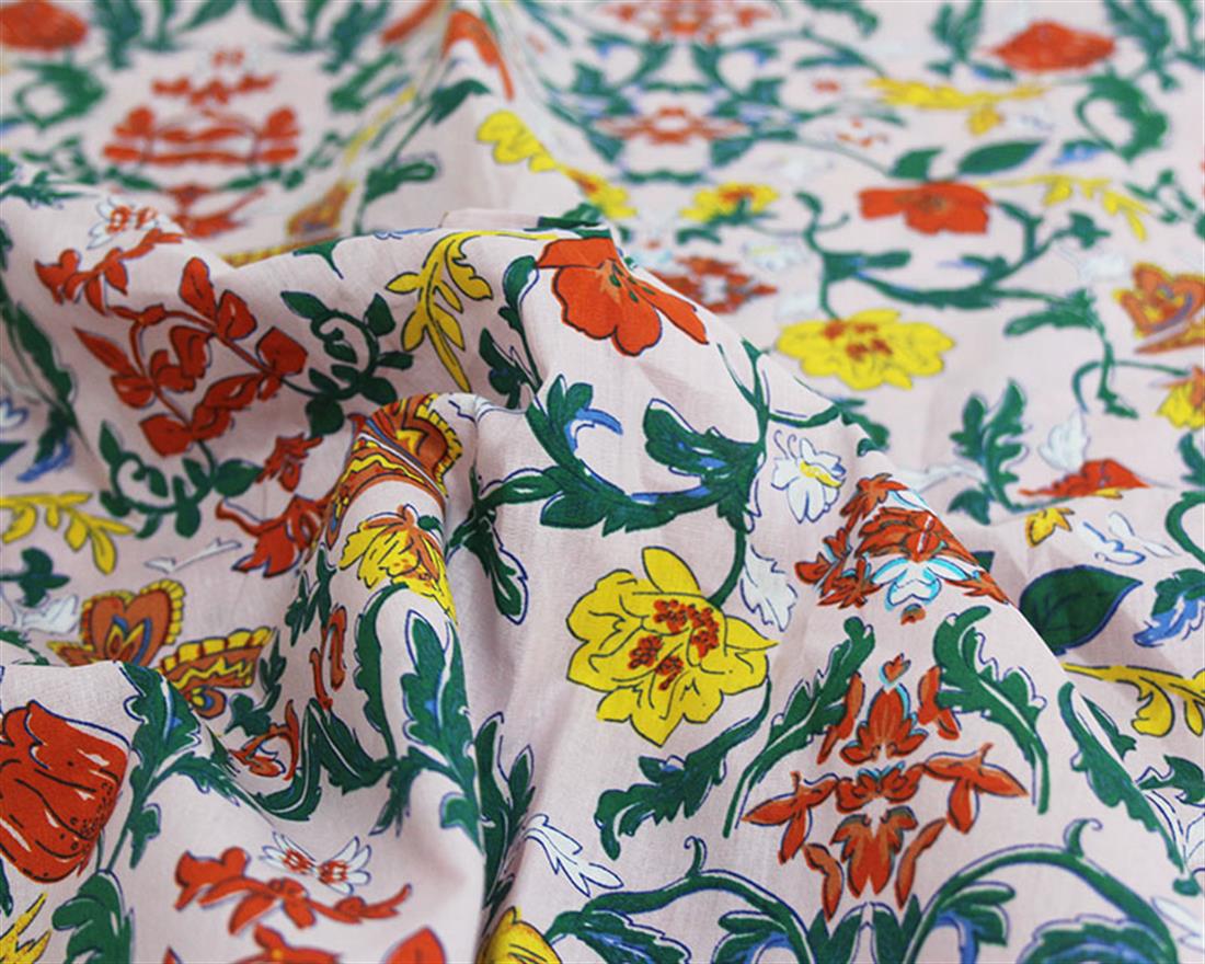 Cream Arts And Crafts Decorative Cotton Poplin