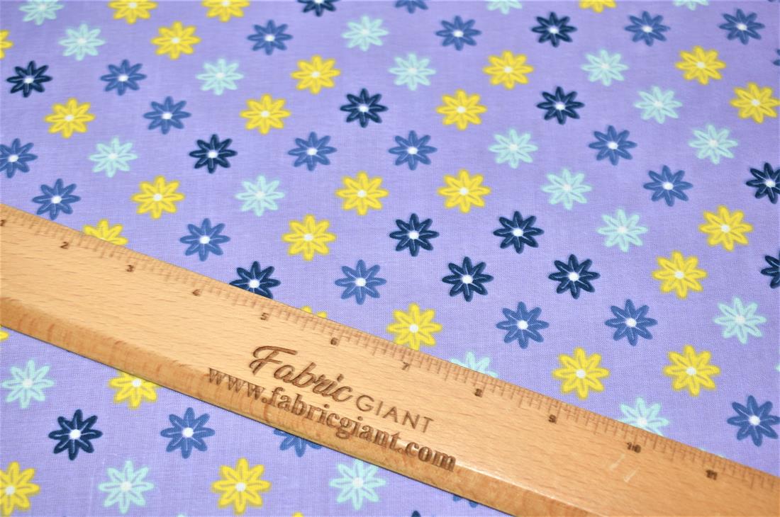 Lilac Printed 100% Crafty Cotton Fabirc Clearance