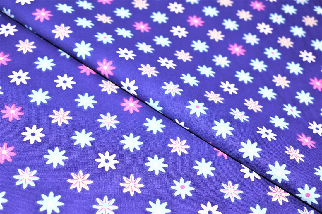 Navy Blue Printed 100% Crafty Cotton Fabirc Clearance