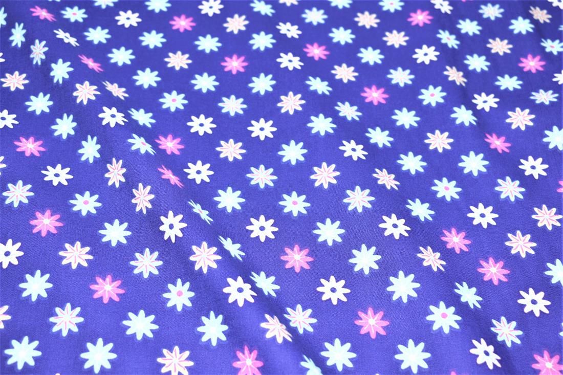 Navy Blue Printed 100% Crafty Cotton Fabirc Clearance