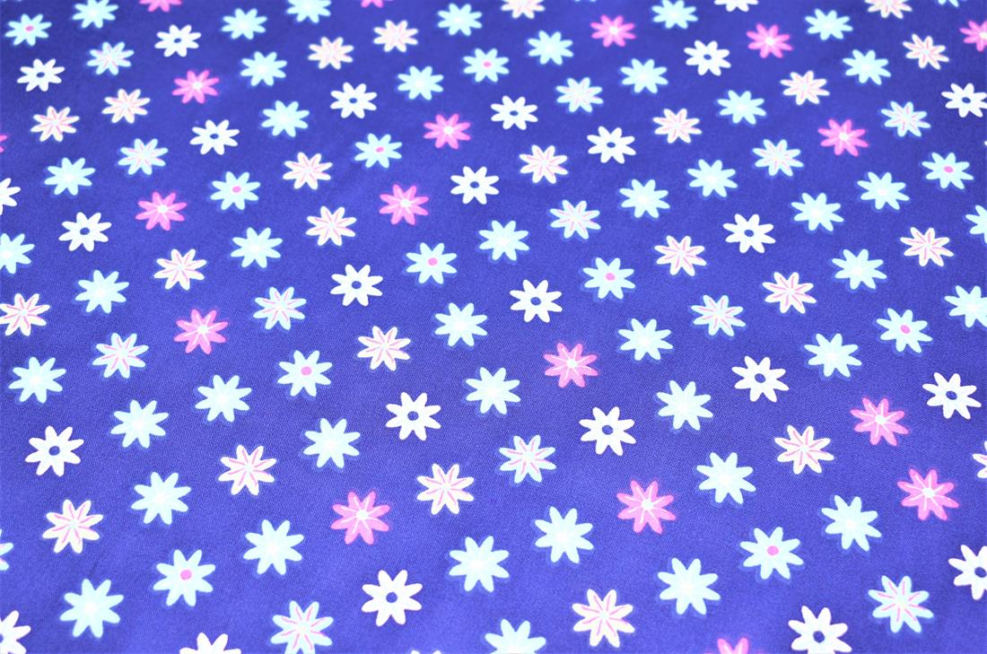 Navy Blue Printed 100% Crafty Cotton Fabirc Clearance