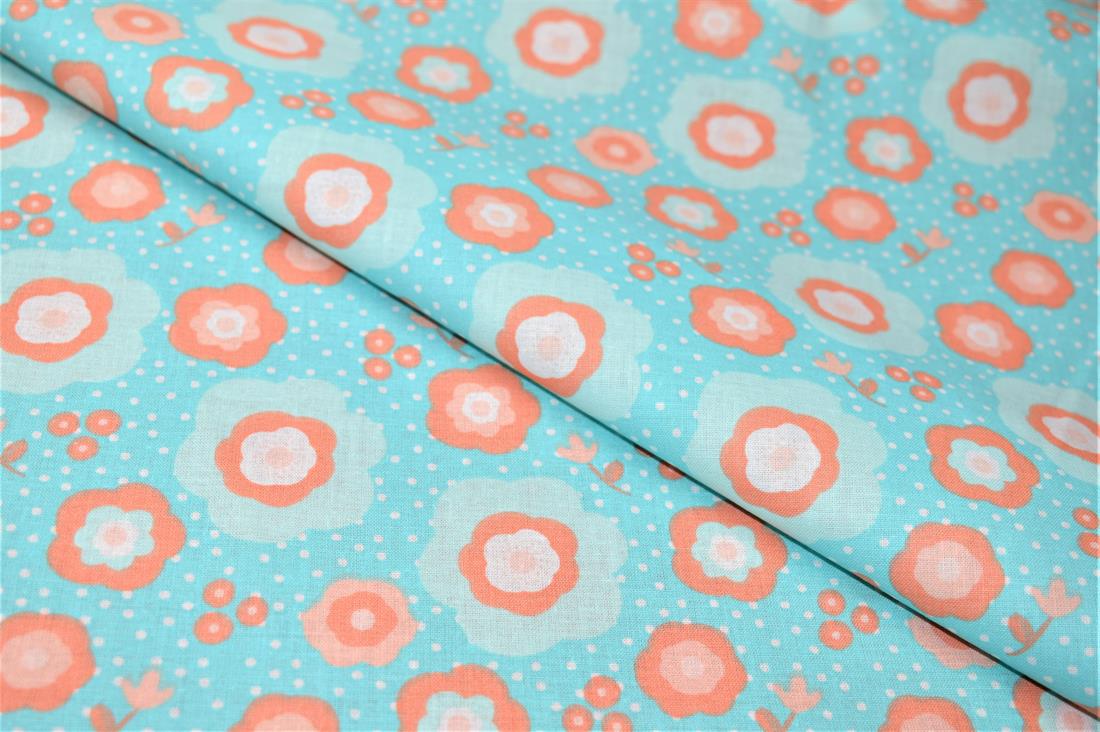 Baby Blue Printed 100% Crafty Cotton Fabirc Clearance