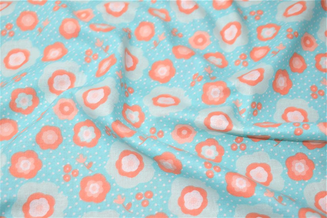 Baby Blue Printed 100% Crafty Cotton Fabirc Clearance