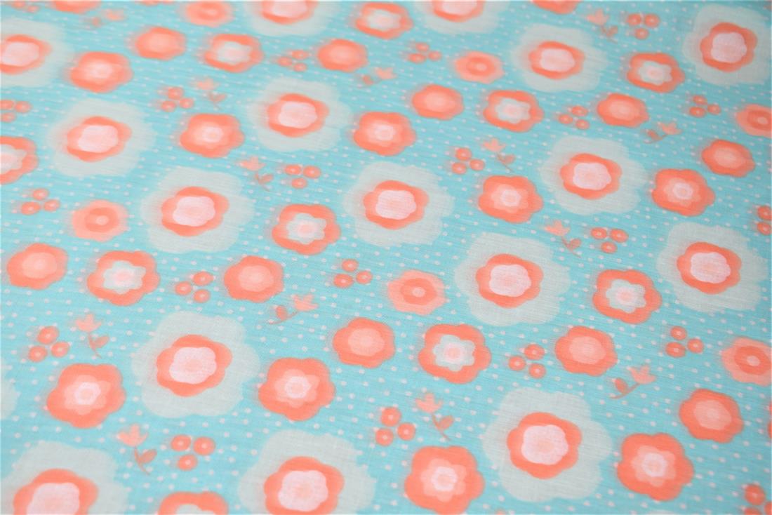 Baby Blue Printed 100% Crafty Cotton Fabirc Clearance