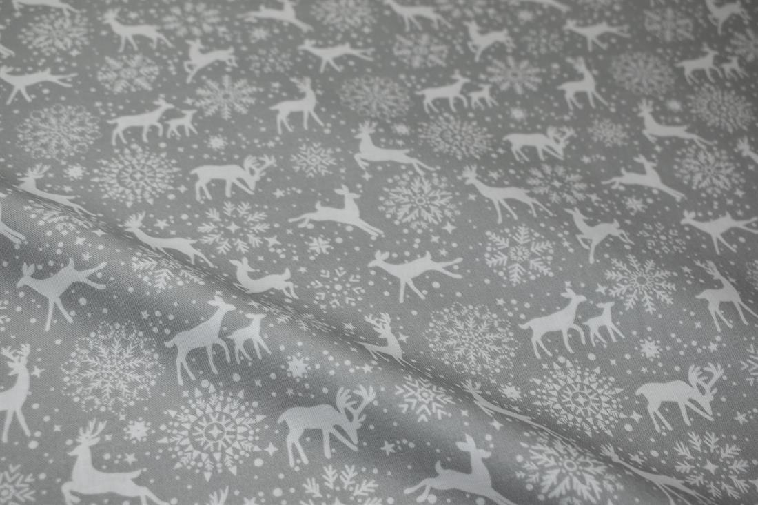 Winter Reindeer Printed Christmas Fabric