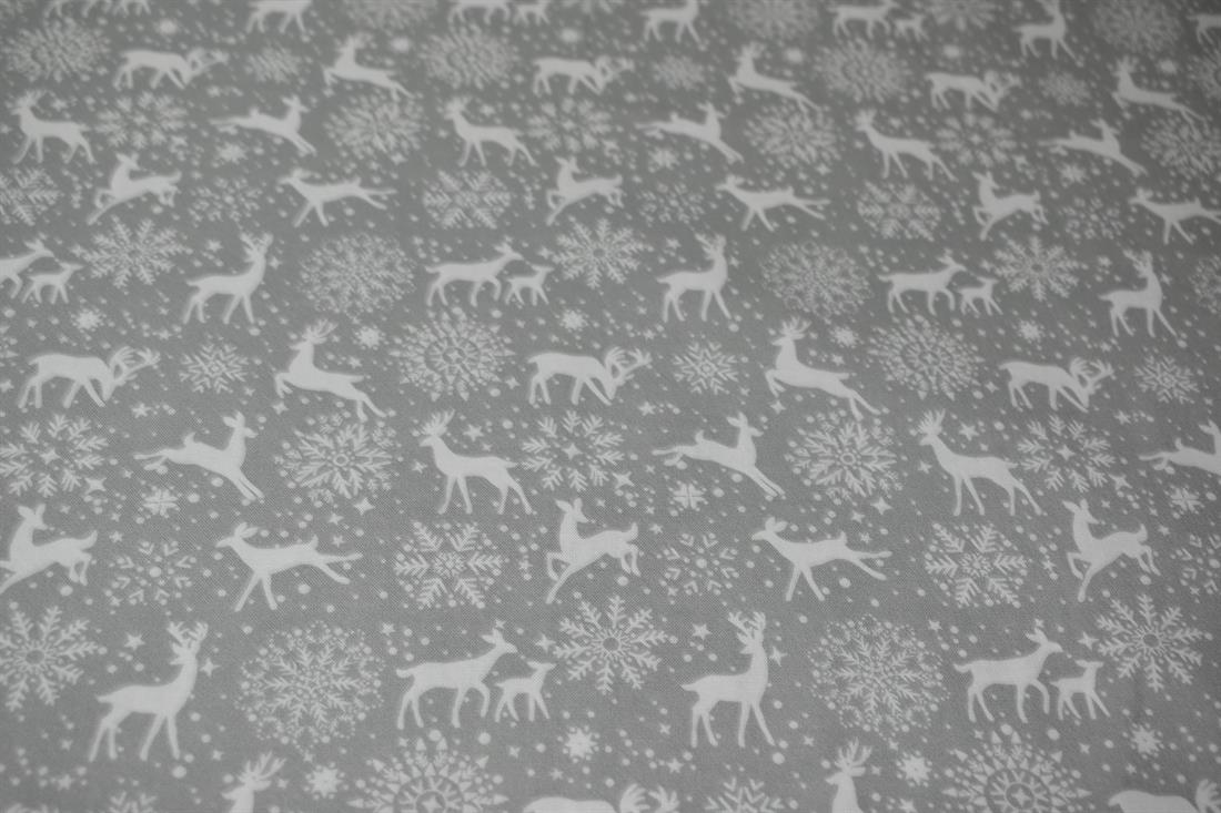 Winter Reindeer Printed Christmas Fabric