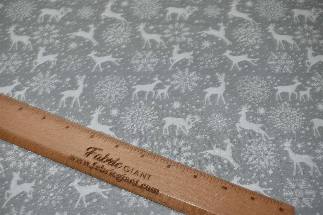 Winter Reindeer Printed Christmas Fabric