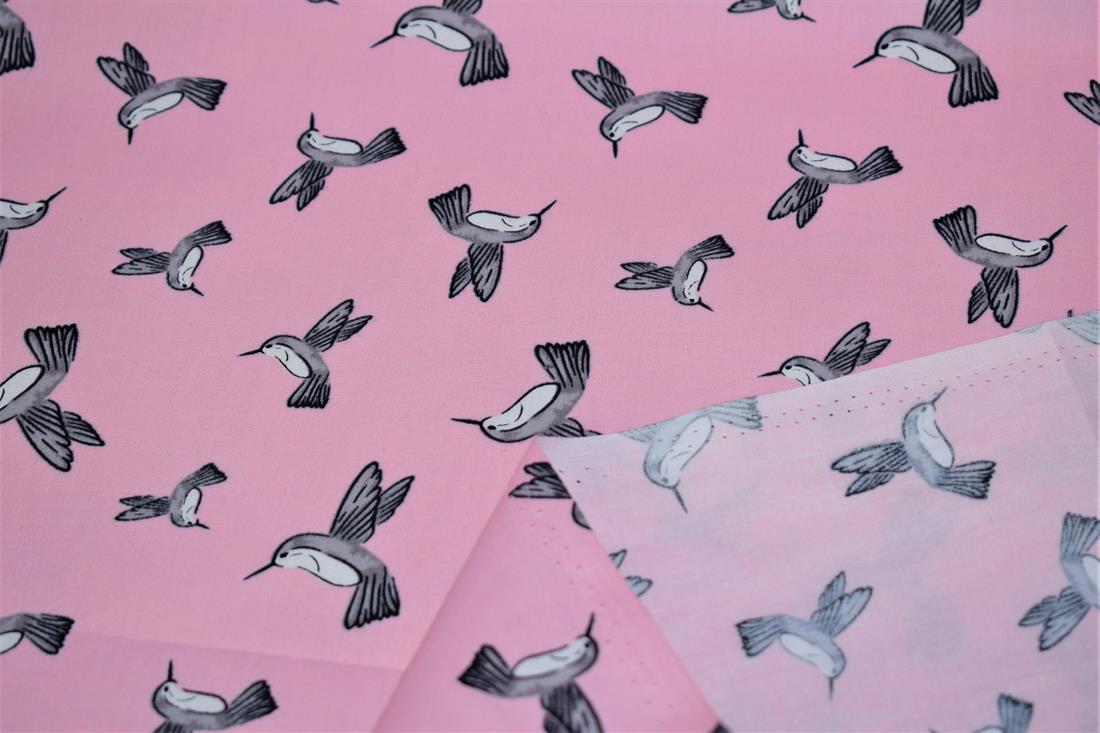Pigeons Print Cotton Fabric